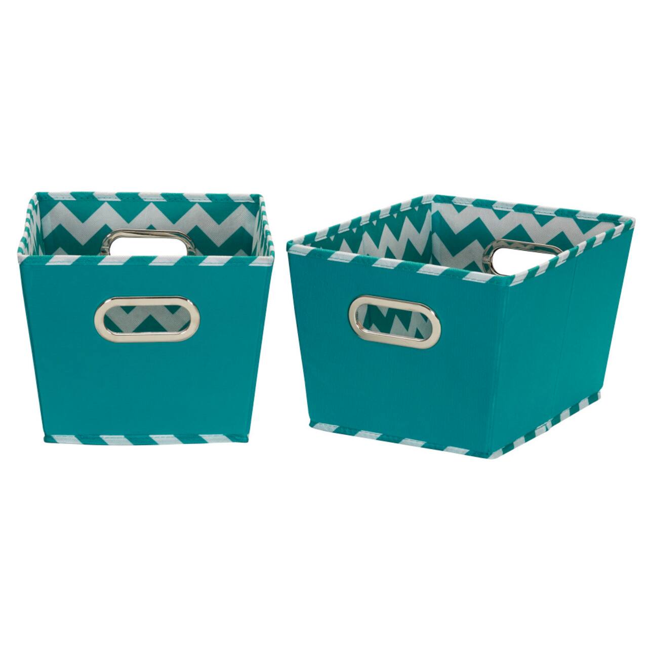 Household Essentials Chevron Fabric Tapered Storage Bins, 2ct.